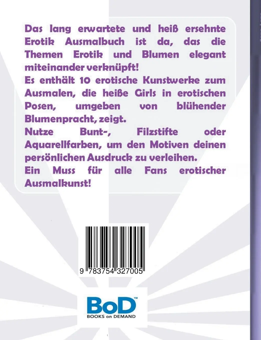 Rückseite: 9783754327005 | EROTIK Ausmalbuch Hot Girls und Blumen | Anna Lana | Taschenbuch