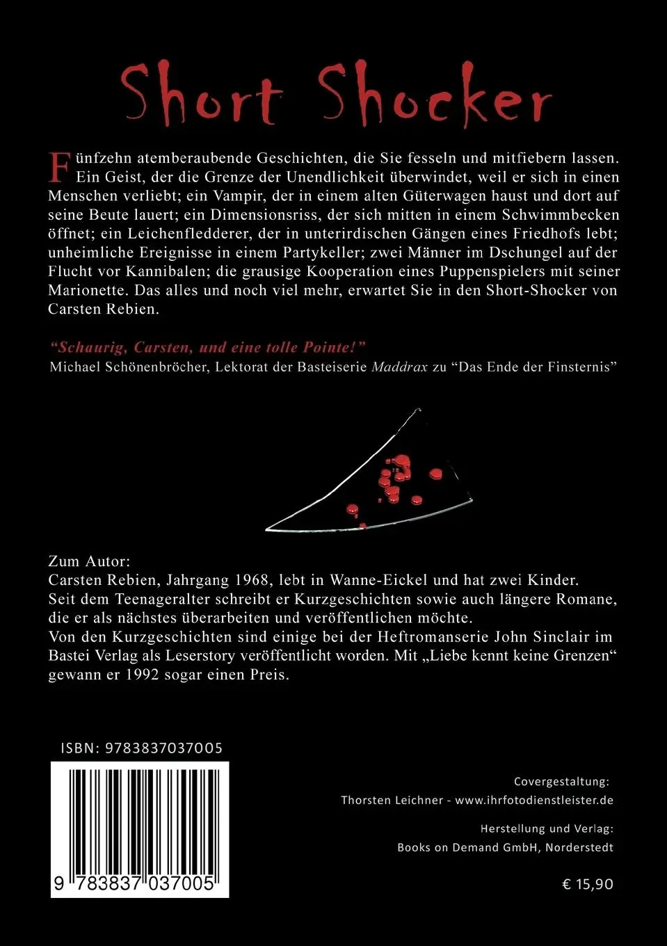 Rückseite: 9783837037005 | Short-Shocker | Carsten Rebien | Taschenbuch | 256 S. | Deutsch | 2009