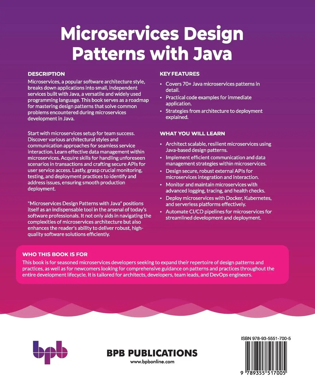 Rückseite: 9789355517005 | Microservices Design Patterns with Java | Sergey Seroukhov | Buch