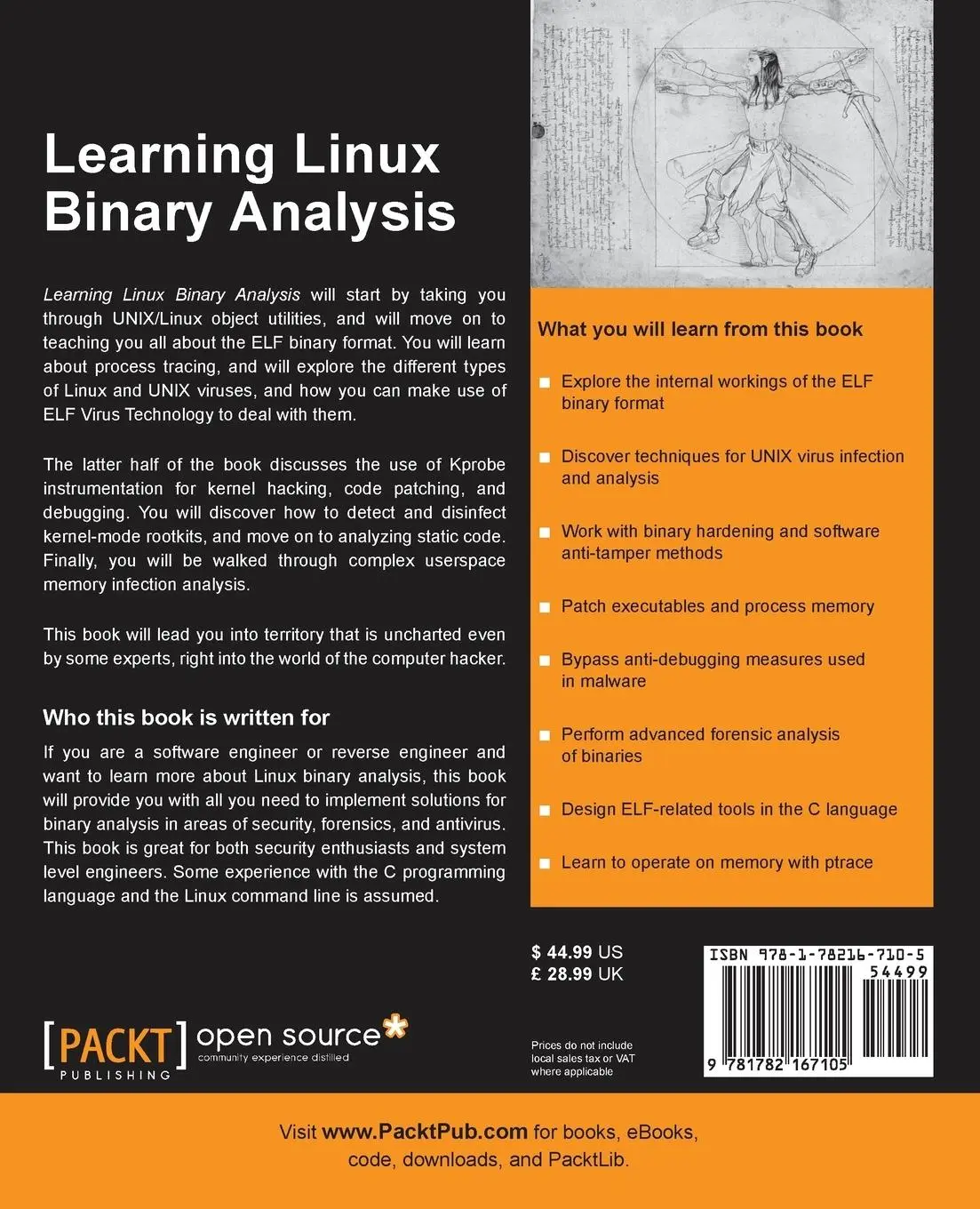 Rückseite: 9781782167105 | Learning Linux Binary Analysis | Learning Linux Binary Analysis | Buch