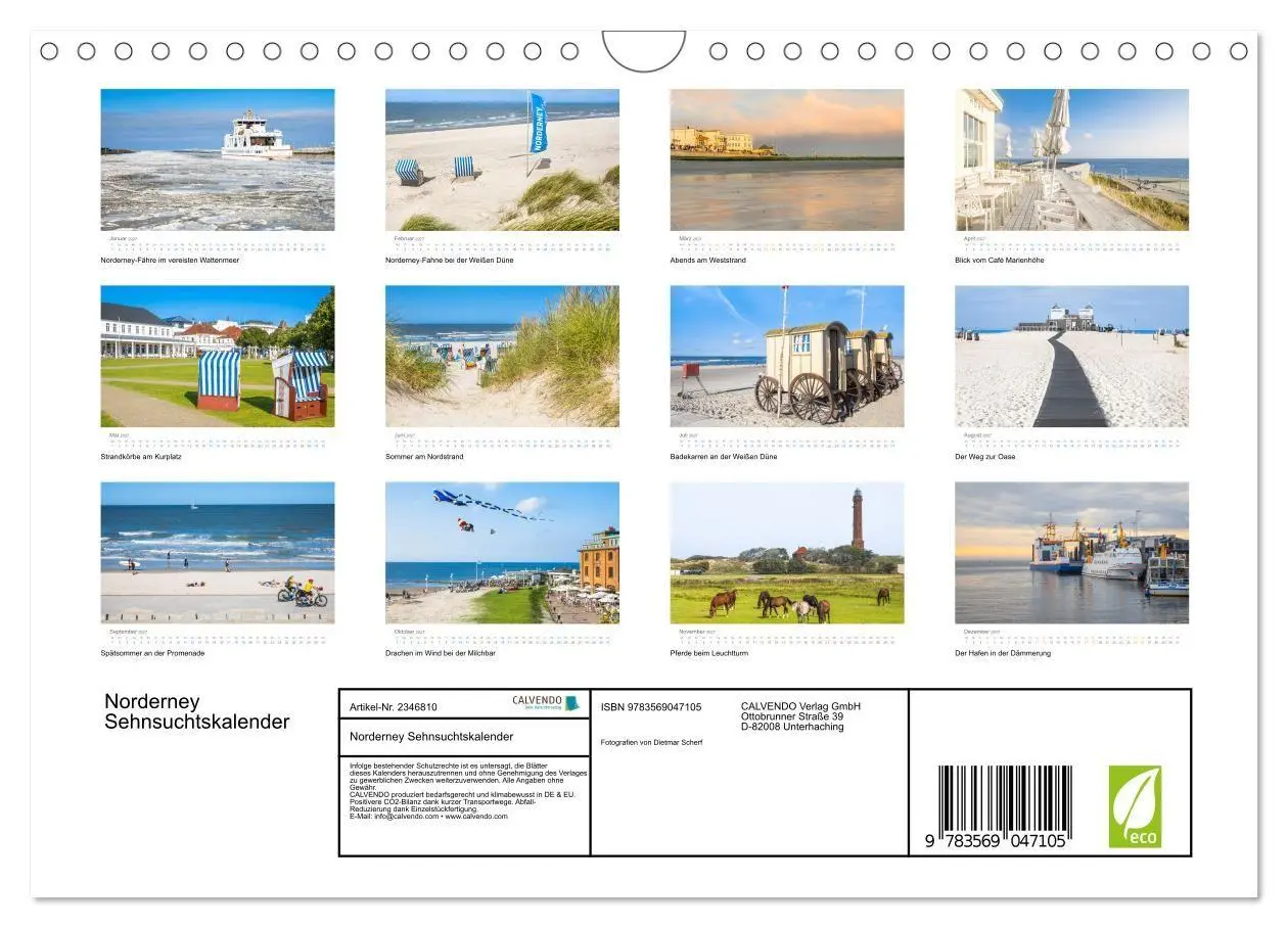 Bild: 9783569047105 | Norderney Sehnsuchtskalender (Wandkalender 2027 DIN A4 quer),...