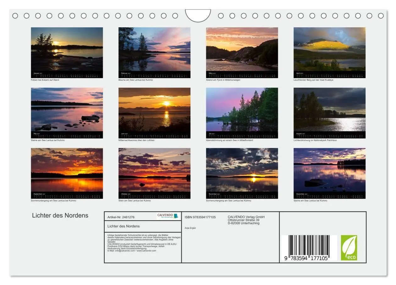 Bild: 9783594177105 | Lichter des Nordens (Wandkalender 2027 DIN A4 quer), CALVENDO...