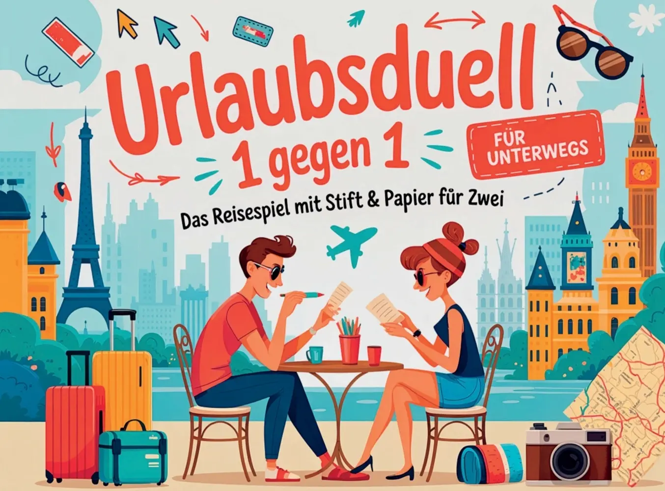 Cover: 9783903727205 | Urlaubsduell 1 gegen 1: Das große Reisespiel mit Stift &amp; Papier für...