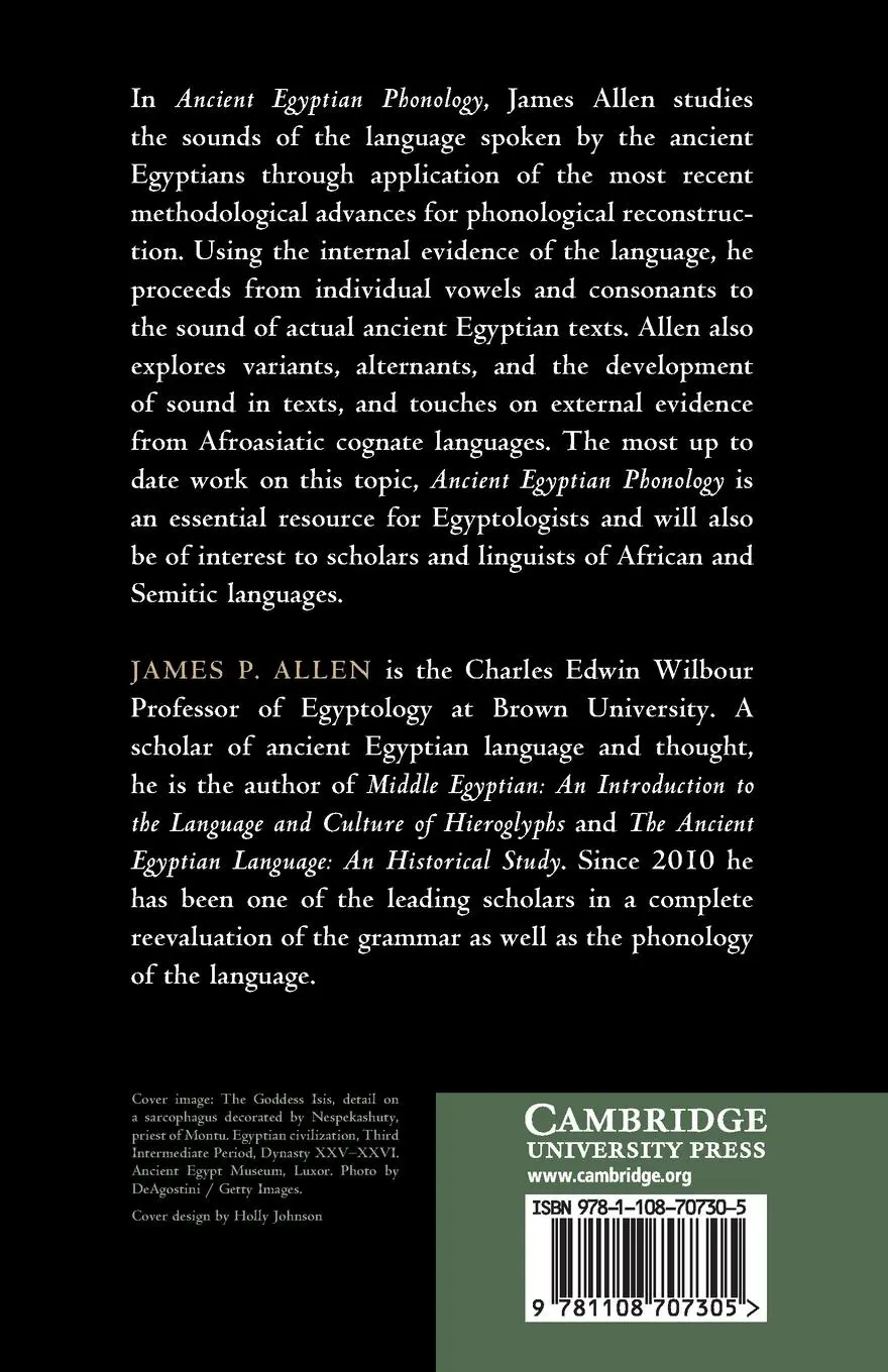 Rückseite: 9781108707305 | Ancient Egyptian Phonology | James P. Allen | Taschenbuch | Englisch