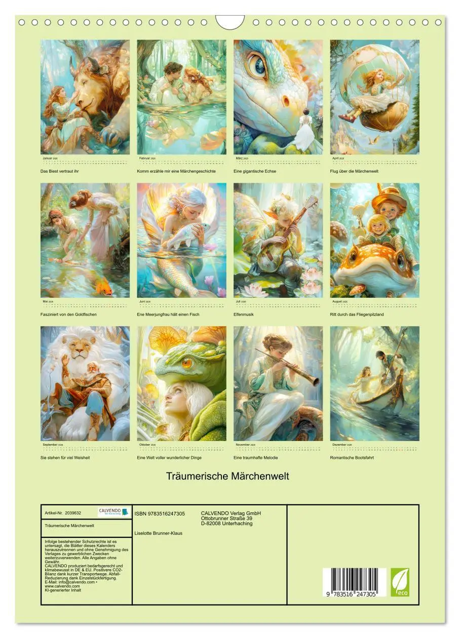 Bild: 9783516247305 | Träumerische Märchenwelt (Wandkalender 2026 DIN A3 hoch), CALVENDO...