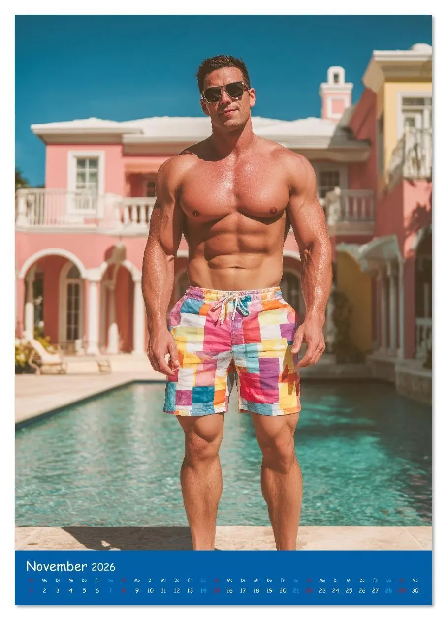Bild: 9783516627305 | Sexy im Pool - Nackte Männer in Badehose (Wandkalender 2026 DIN A4...
