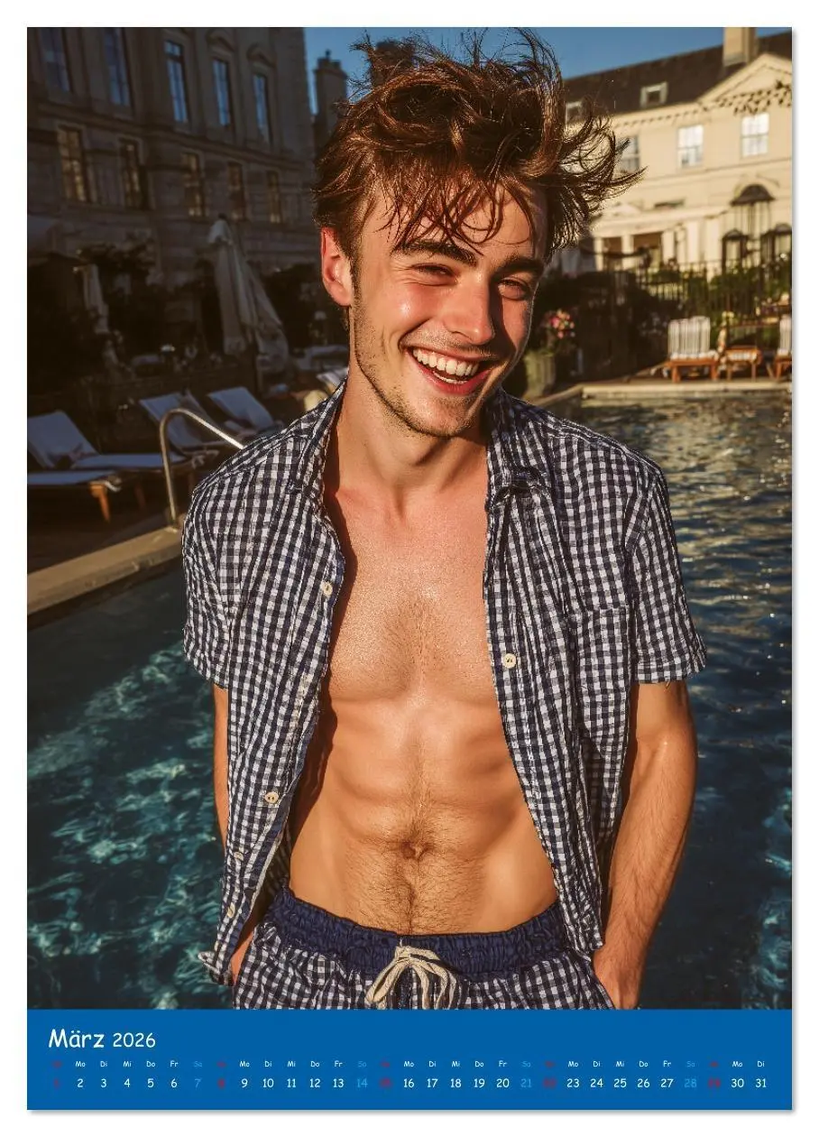 Bild: 9783516627305 | Sexy im Pool - Nackte Männer in Badehose (Wandkalender 2026 DIN A4...