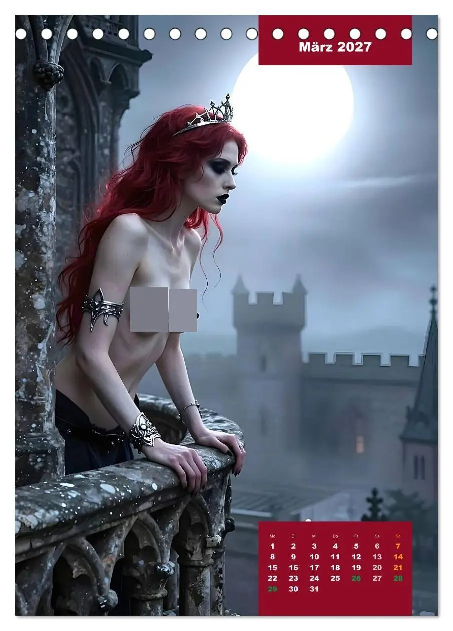 Bild: 9783516797305 | Gothic Engel (Tischkalender 2027 DIN A5 hoch), CALVENDO Monatskalender