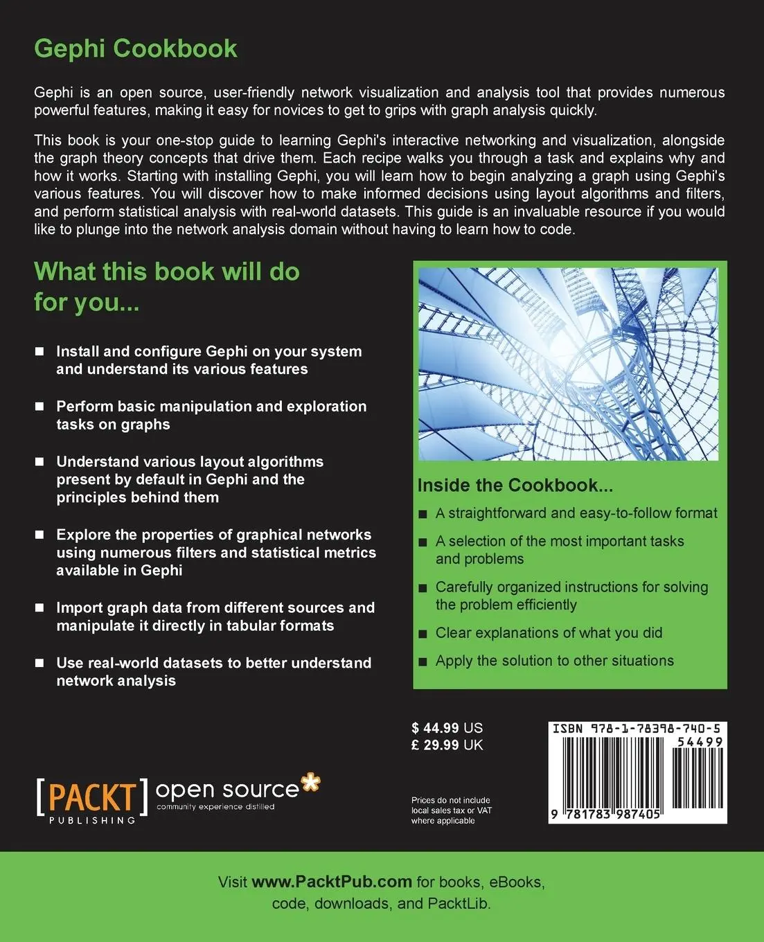 Rückseite: 9781783987405 | Gephi Cookbook | Devangana Khokhar | Taschenbuch | Englisch | 2015
