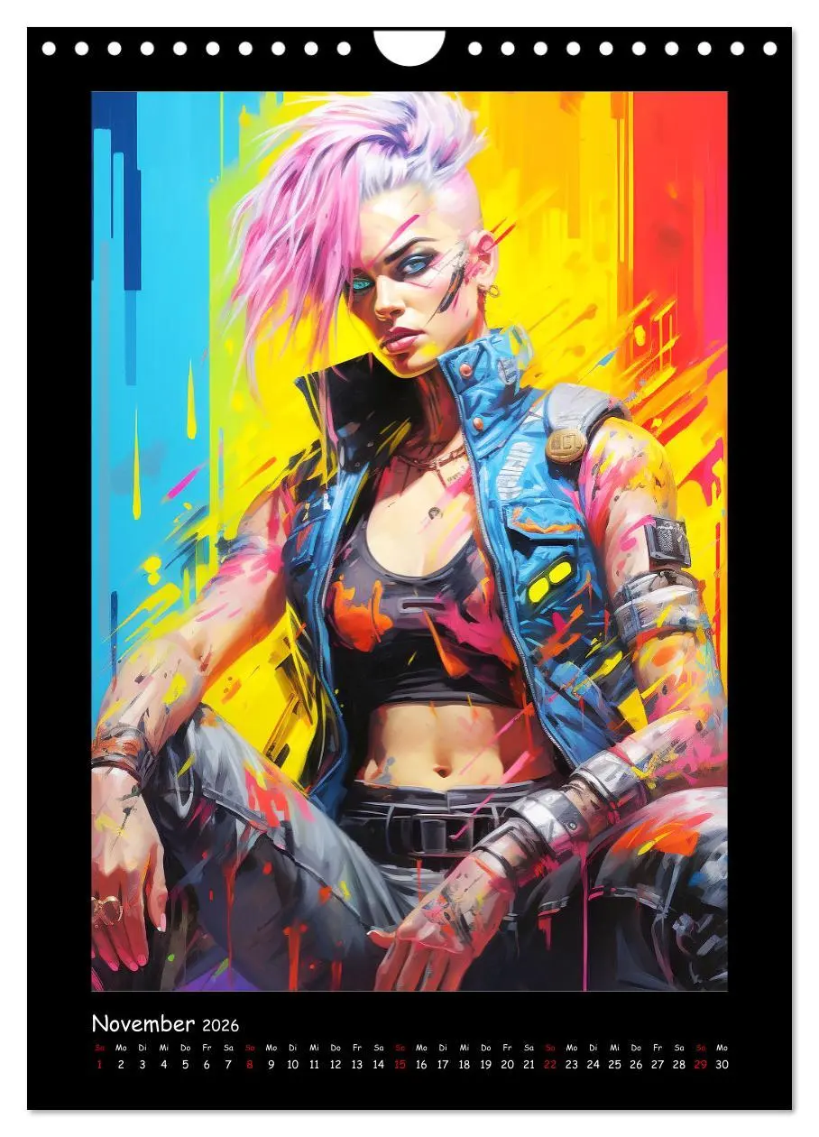 Bild: 9783516307405 | Cyberpunk. Futuristische Heldinnen (Wandkalender 2026 DIN A4 hoch),...