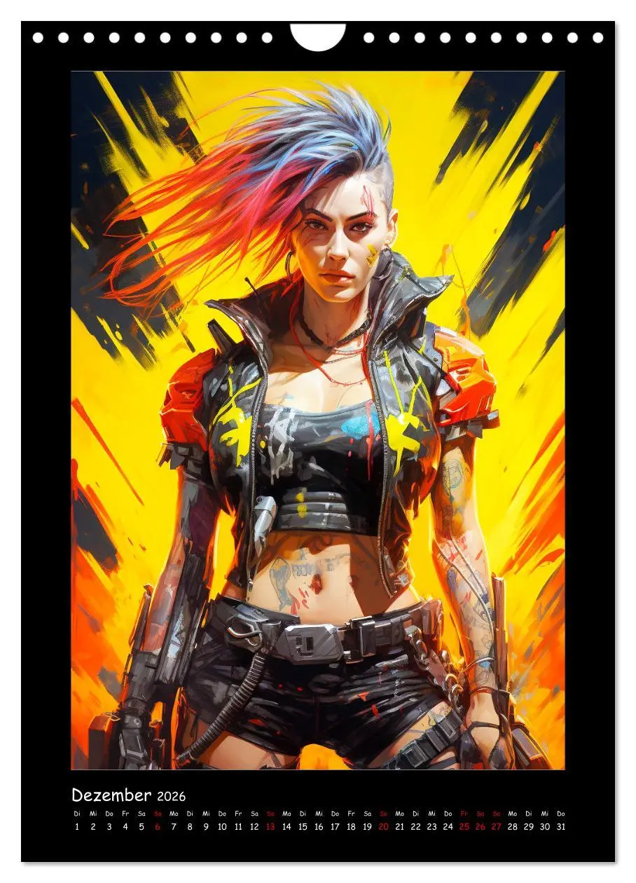 Bild: 9783516307405 | Cyberpunk. Futuristische Heldinnen (Wandkalender 2026 DIN A4 hoch),...