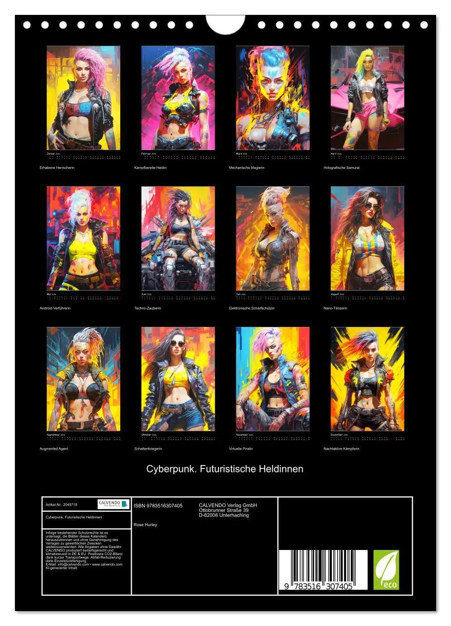 Bild: 9783516307405 | Cyberpunk. Futuristische Heldinnen (Wandkalender 2026 DIN A4 hoch),...