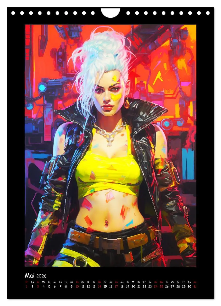 Bild: 9783516307405 | Cyberpunk. Futuristische Heldinnen (Wandkalender 2026 DIN A4 hoch),...