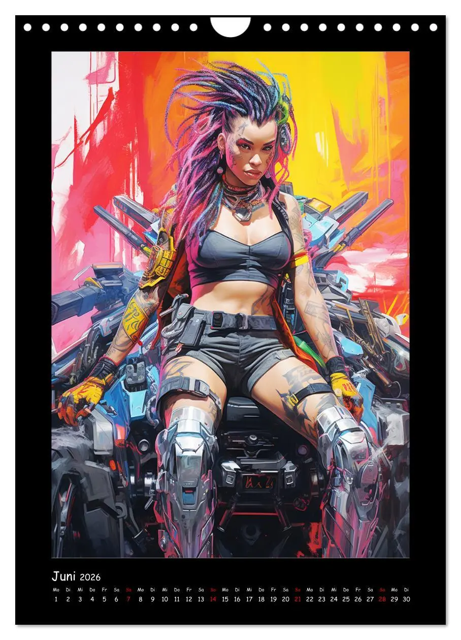 Bild: 9783516307405 | Cyberpunk. Futuristische Heldinnen (Wandkalender 2026 DIN A4 hoch),...