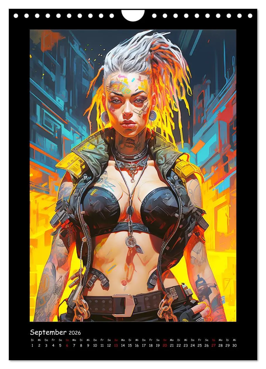 Bild: 9783516307405 | Cyberpunk. Futuristische Heldinnen (Wandkalender 2026 DIN A4 hoch),...