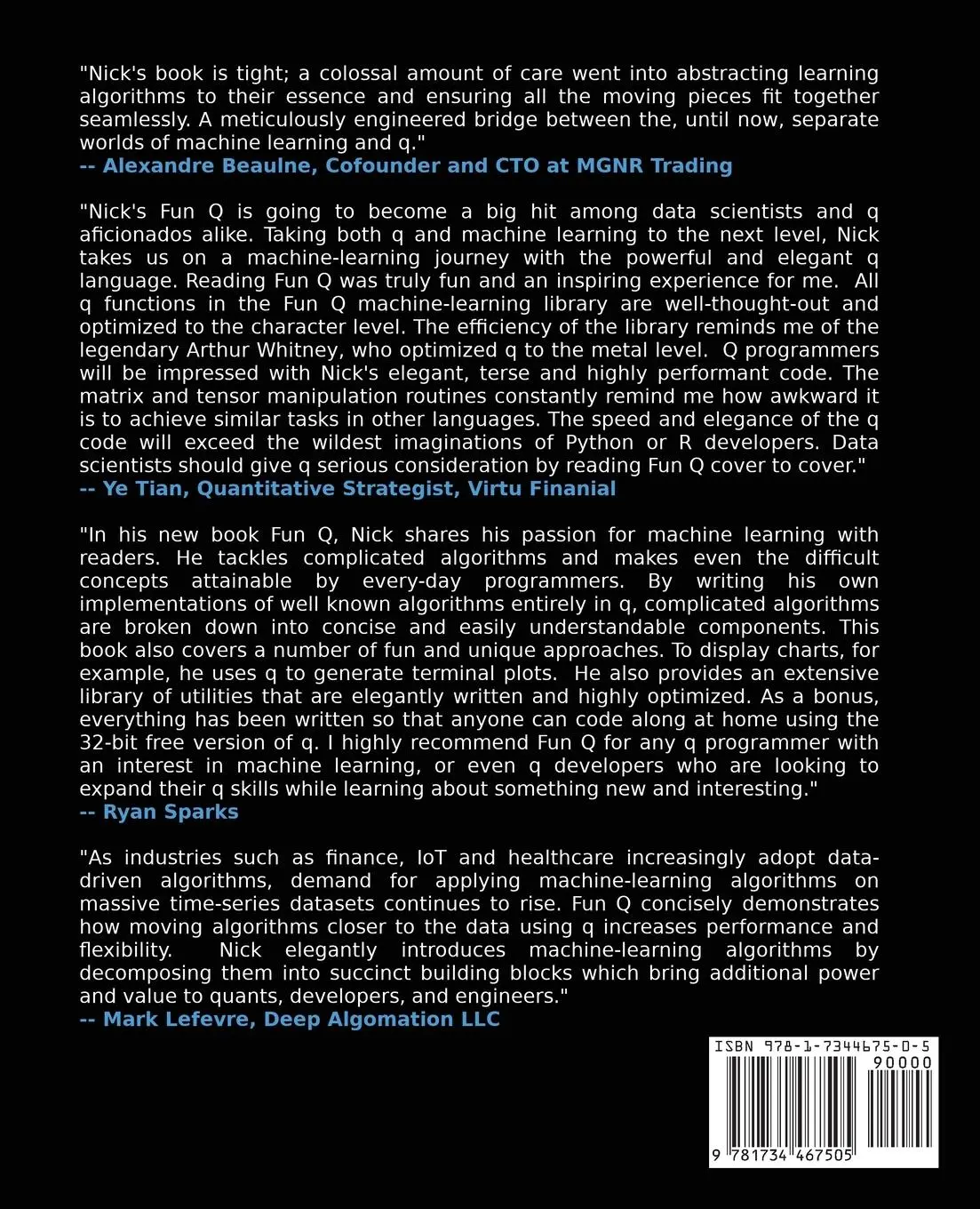 Rückseite: 9781734467505 | Fun Q | A Functional Introduction to Machine Learning in Q | Psaris