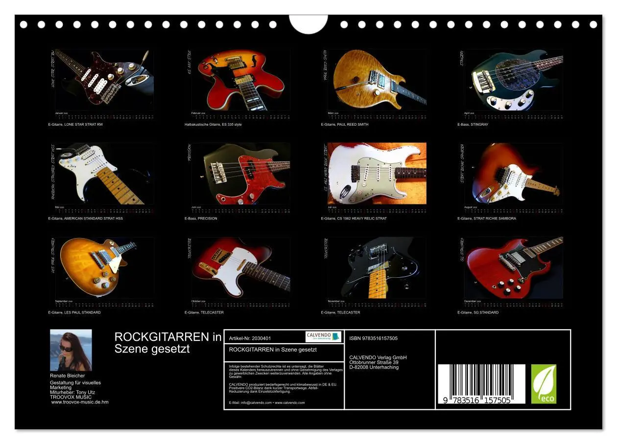 Bild: 9783516157505 | ROCKGITARREN in Szene gesetzt (Wandkalender 2026 DIN A4 quer),...