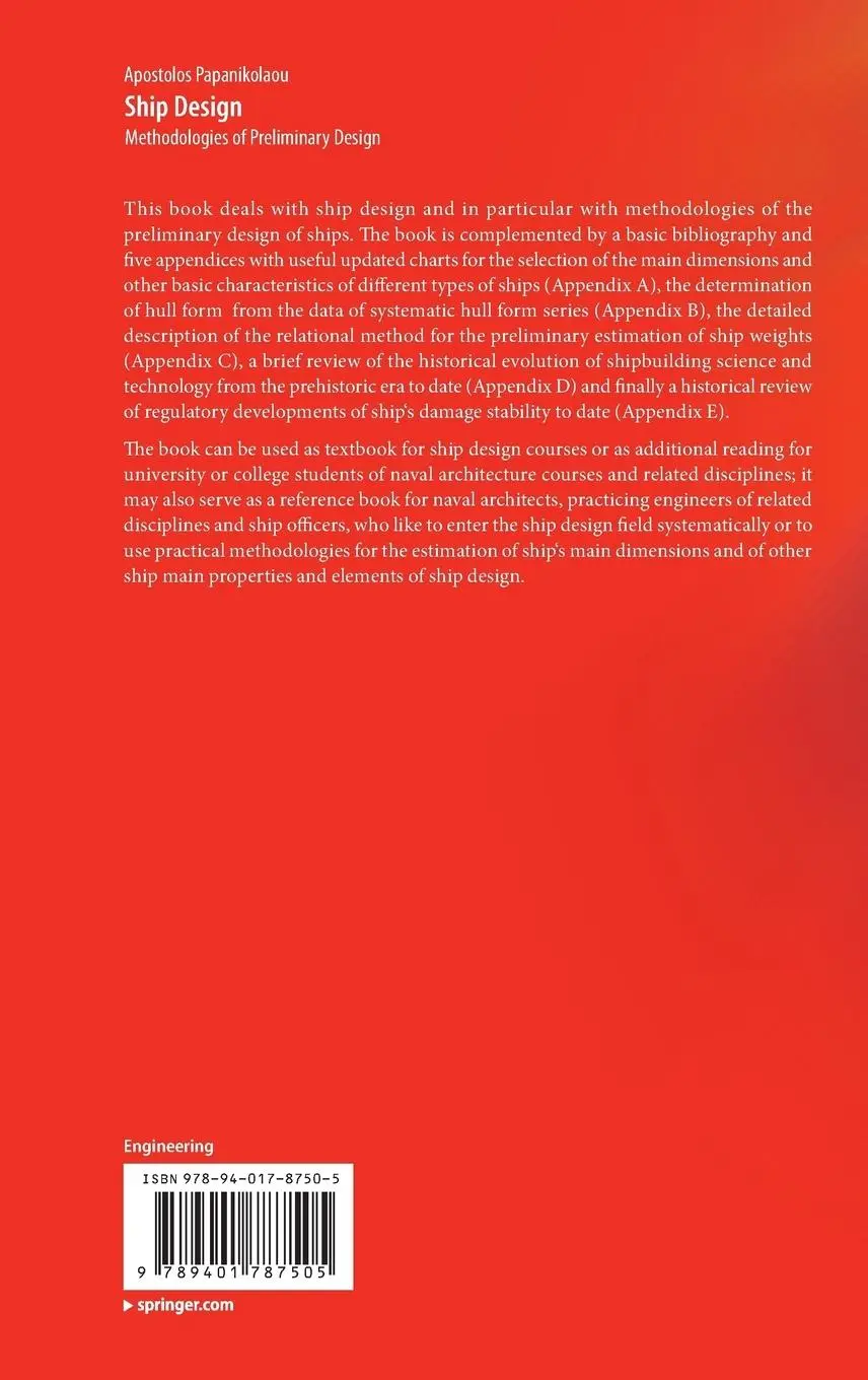 Rückseite: 9789401787505 | Ship Design | Methodologies of Preliminary Design | Papanikolaou