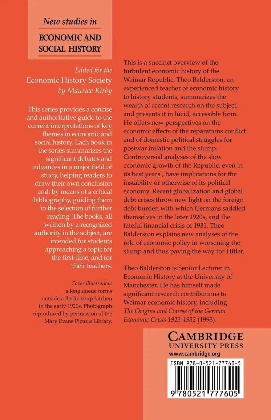 Rückseite: 9780521777605 | Economics and Politics in the Weimar Republic | Theo Balderston | Buch