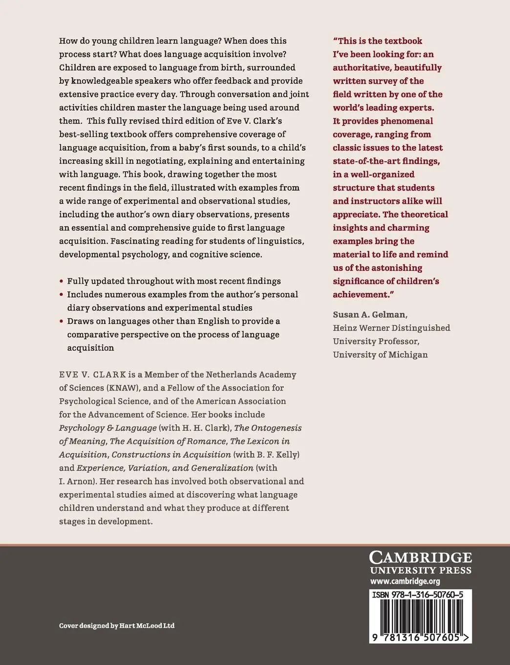 Rückseite: 9781316507605 | First Language Acquisition | Eve V. Clark | Taschenbuch | Englisch