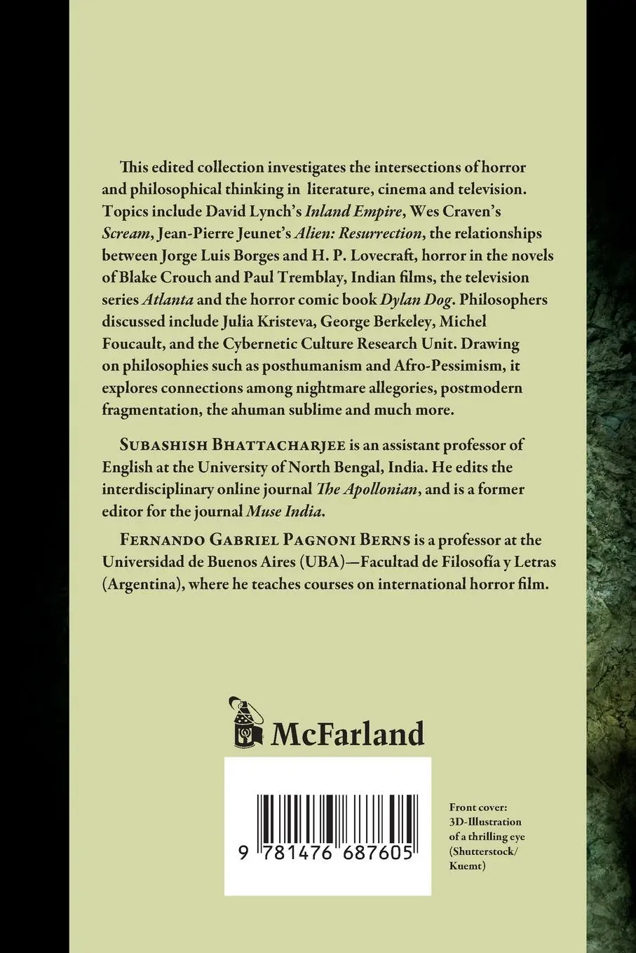 Rückseite: 9781476687605 | Horror and Philosophy | Subashish Bhattacharjee (u. a.) | Taschenbuch
