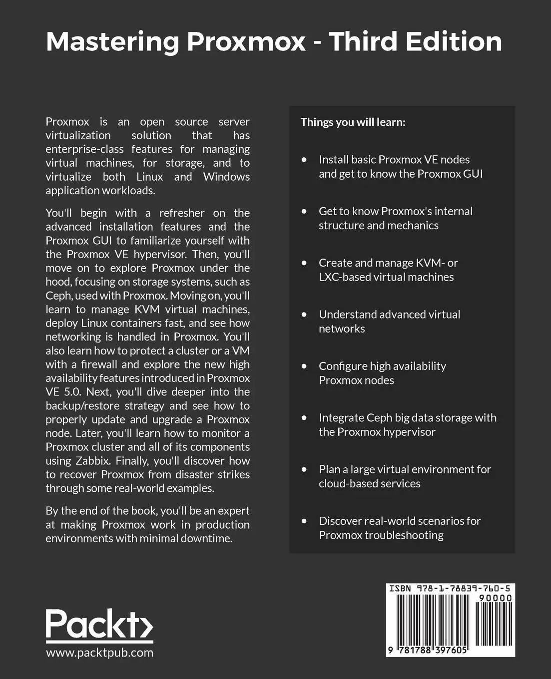 Rückseite: 9781788397605 | Mastering Proxmox - Third Edition | Wasim Ahmed | Taschenbuch | 2017
