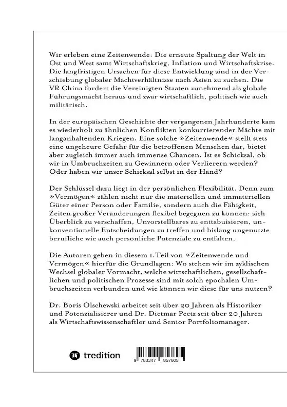 Rückseite: 9783347857605 | Zeitenwende und Vermögen. Chancen · Entscheidungen ·...