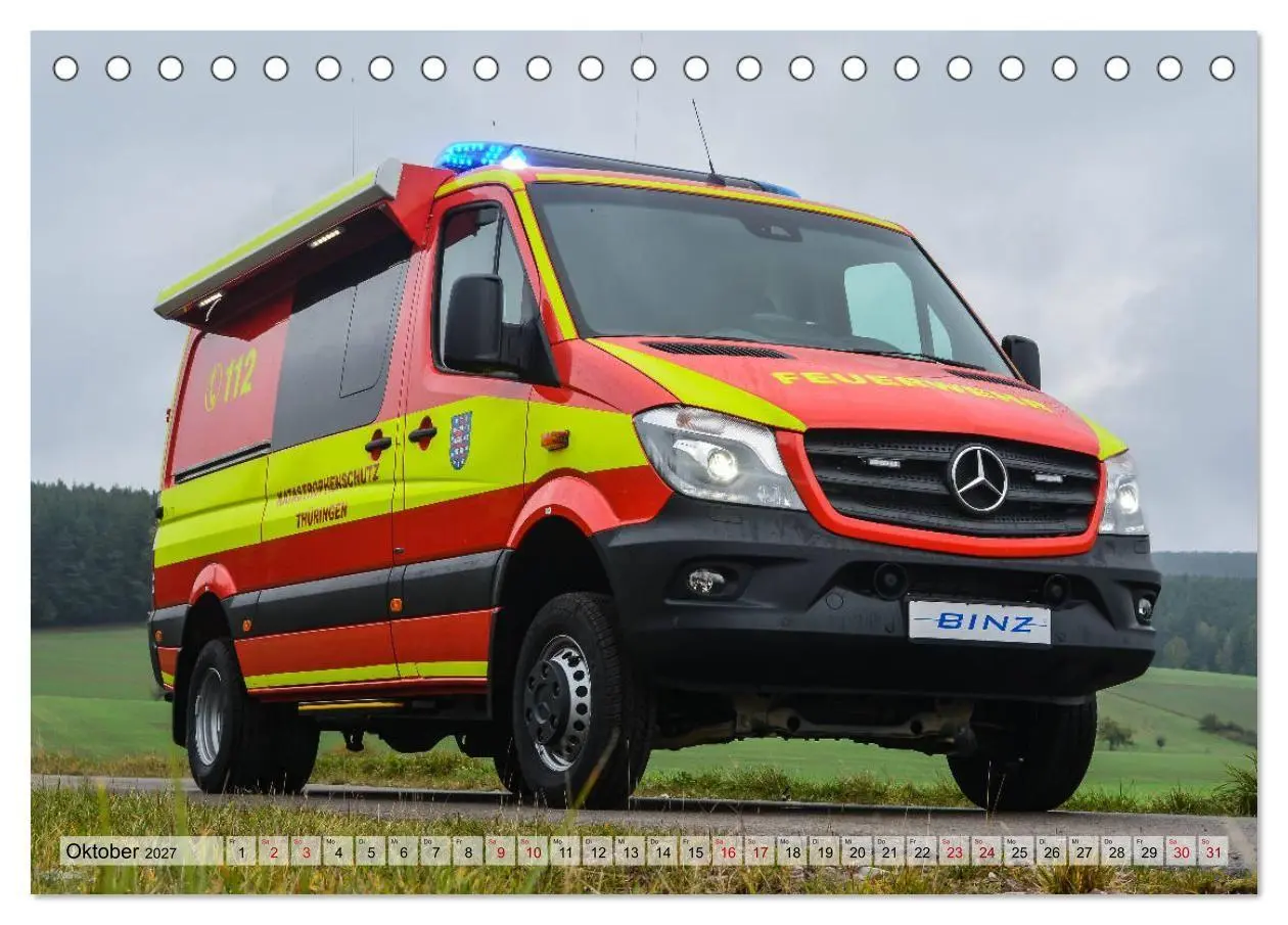 Bild: 9783569787605 | Feuerwehrfahrzeuge (Tischkalender 2027 DIN A5 quer), CALVENDO...