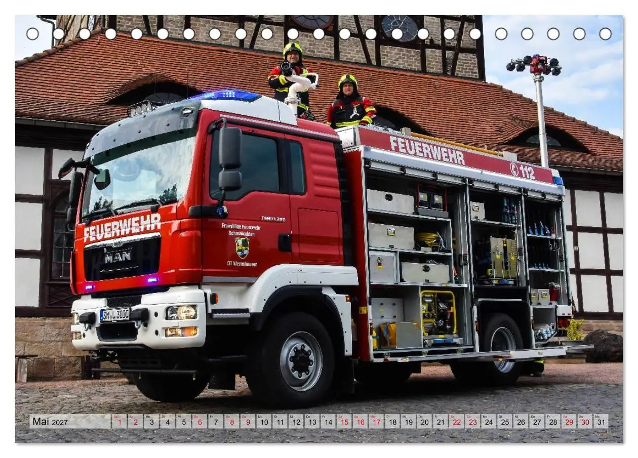 Bild: 9783569787605 | Feuerwehrfahrzeuge (Tischkalender 2027 DIN A5 quer), CALVENDO...
