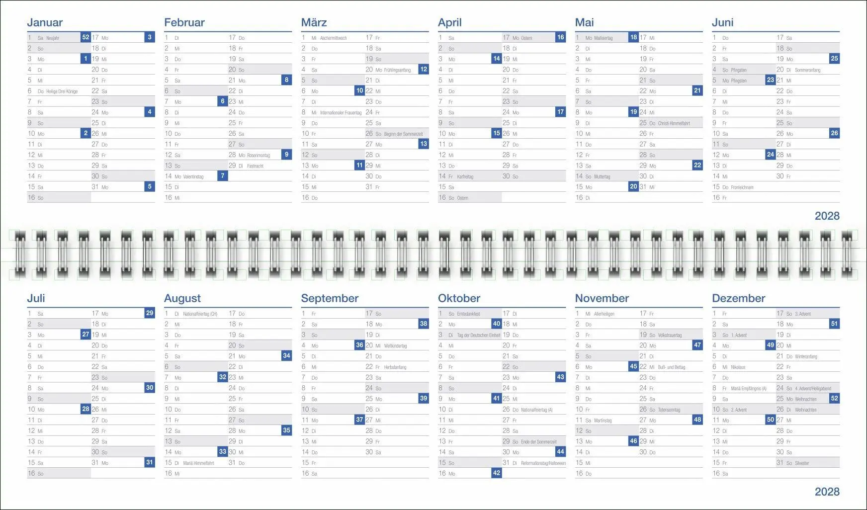 Bild: 9783756417605 | Wochenquerplaner, anthrazit 2027 | Kalender | Bürokalender Heye | 2027