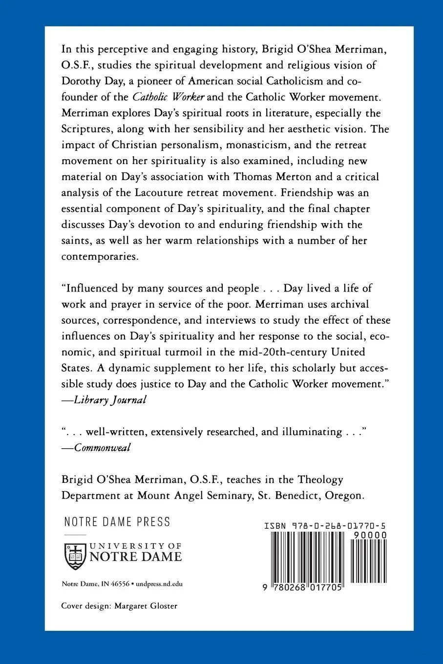 Rückseite: 9780268017705 | Searching For Christ | The Spirituality of Dorothy Day | Merriman