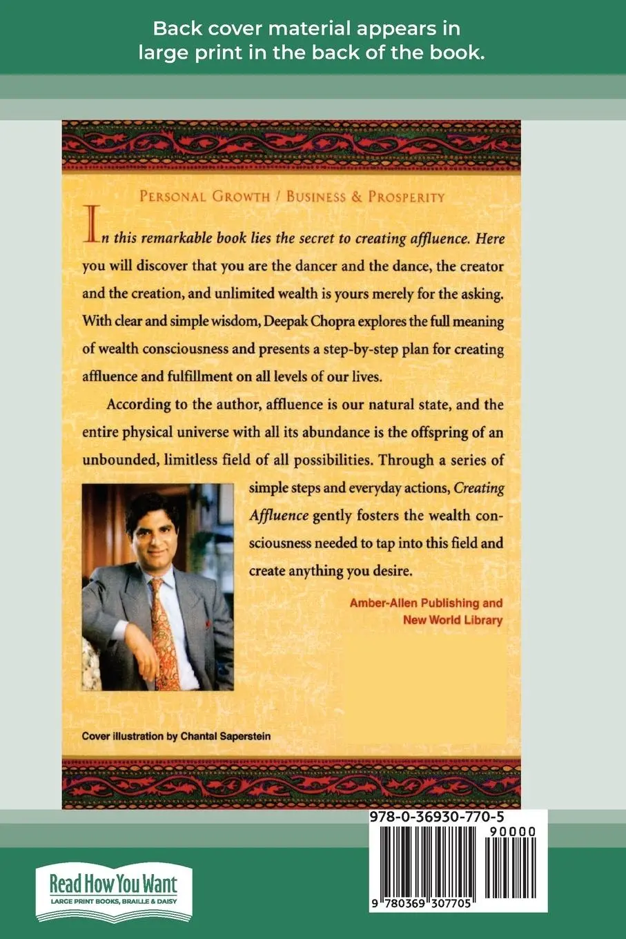 Rückseite: 9780369307705 | Creating Affluence | Deepak Chopra | Taschenbuch | Englisch | 2009