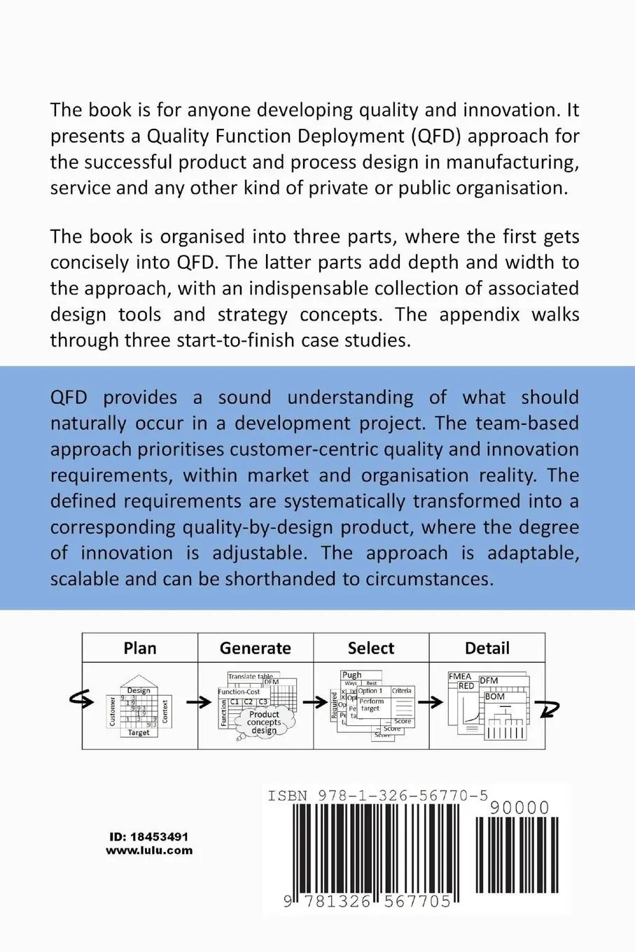 Rückseite: 9781326567705 | Quality Innovation | A QFD approach | Frede Jensen | Taschenbuch