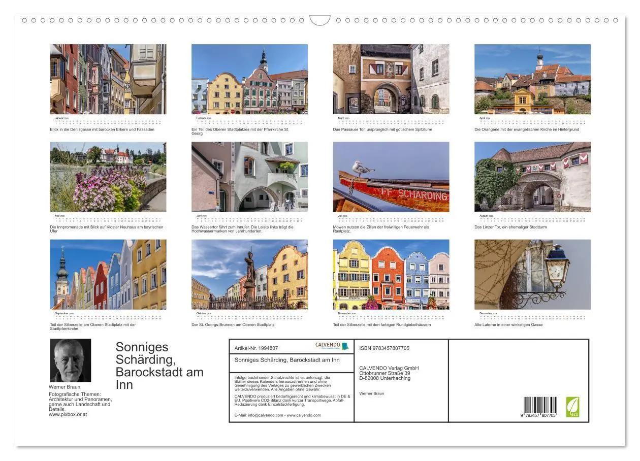 Bild: 9783457807705 | Sonniges Schärding, Barockstadt am Inn (Wandkalender 2026 DIN A2...