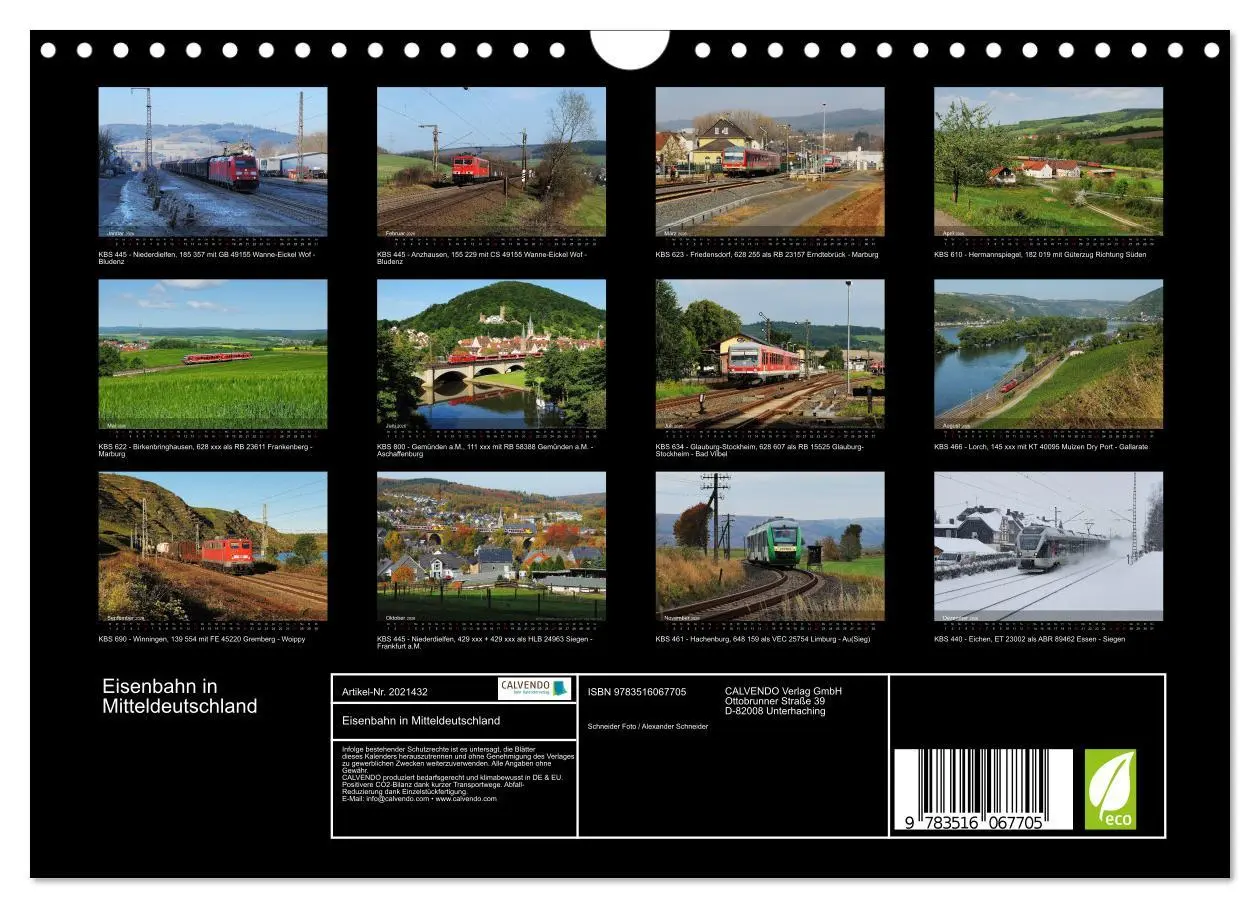 Bild: 9783516067705 | Eisenbahn in Mitteldeutschland (Wandkalender 2026 DIN A4 quer),...