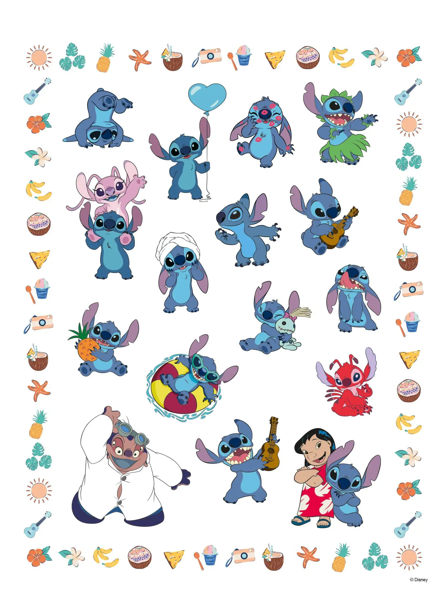Bild: 9783833247705 | Disney Stitch: Mein Wimmelmalblock | Malblock mit 2 Stickerbögen