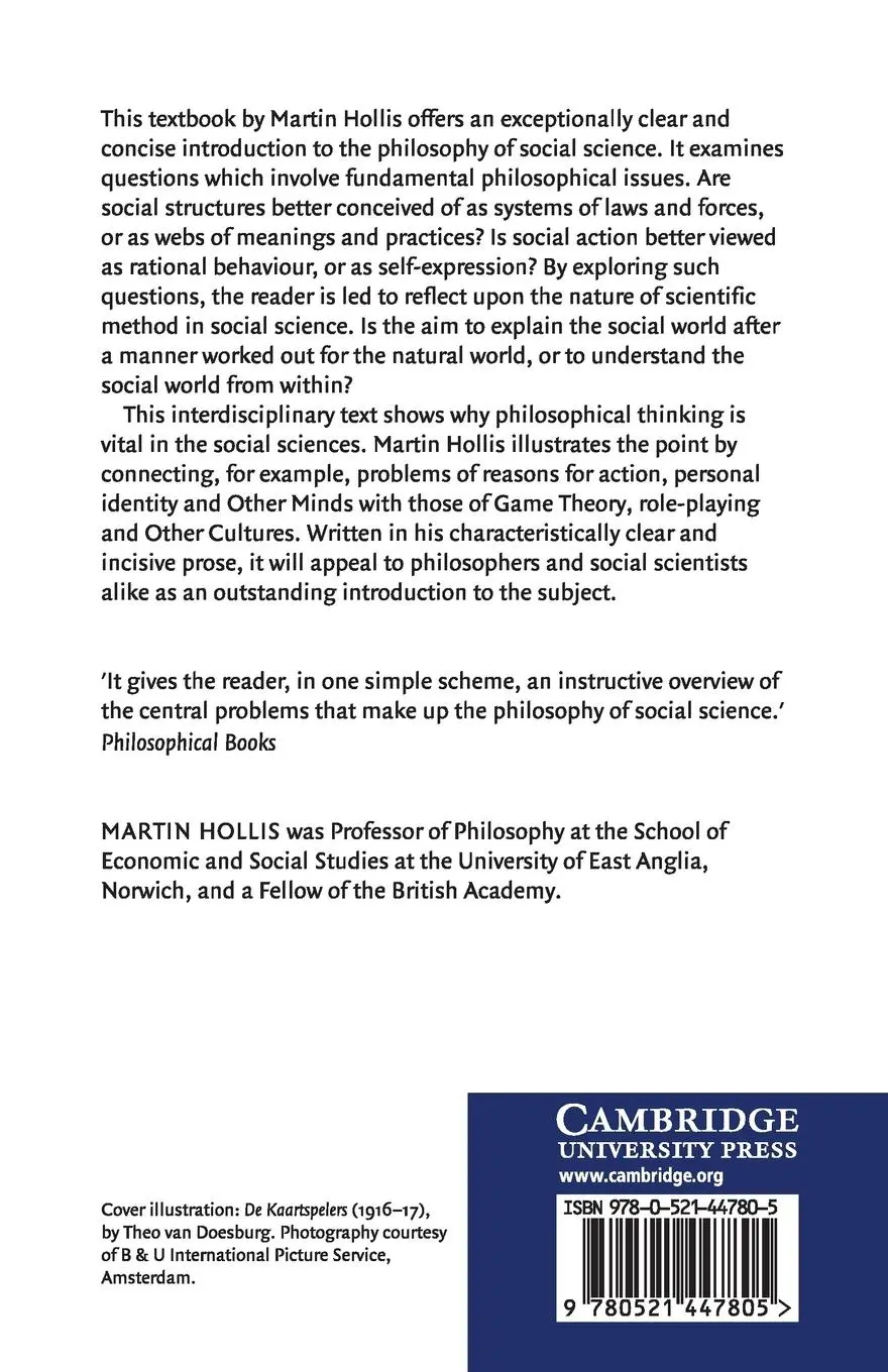 Rückseite: 9780521447805 | The Philosophy of Social Science | Martin Hollis | Taschenbuch | 2018