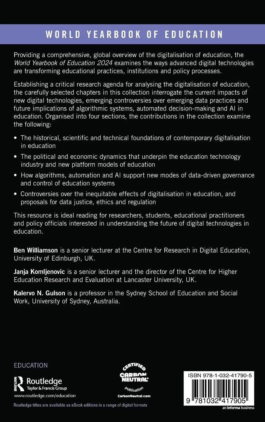 Rückseite: 9781032417905 | World Yearbook of Education 2024 | Ben Williamson (u. a.) | Buch