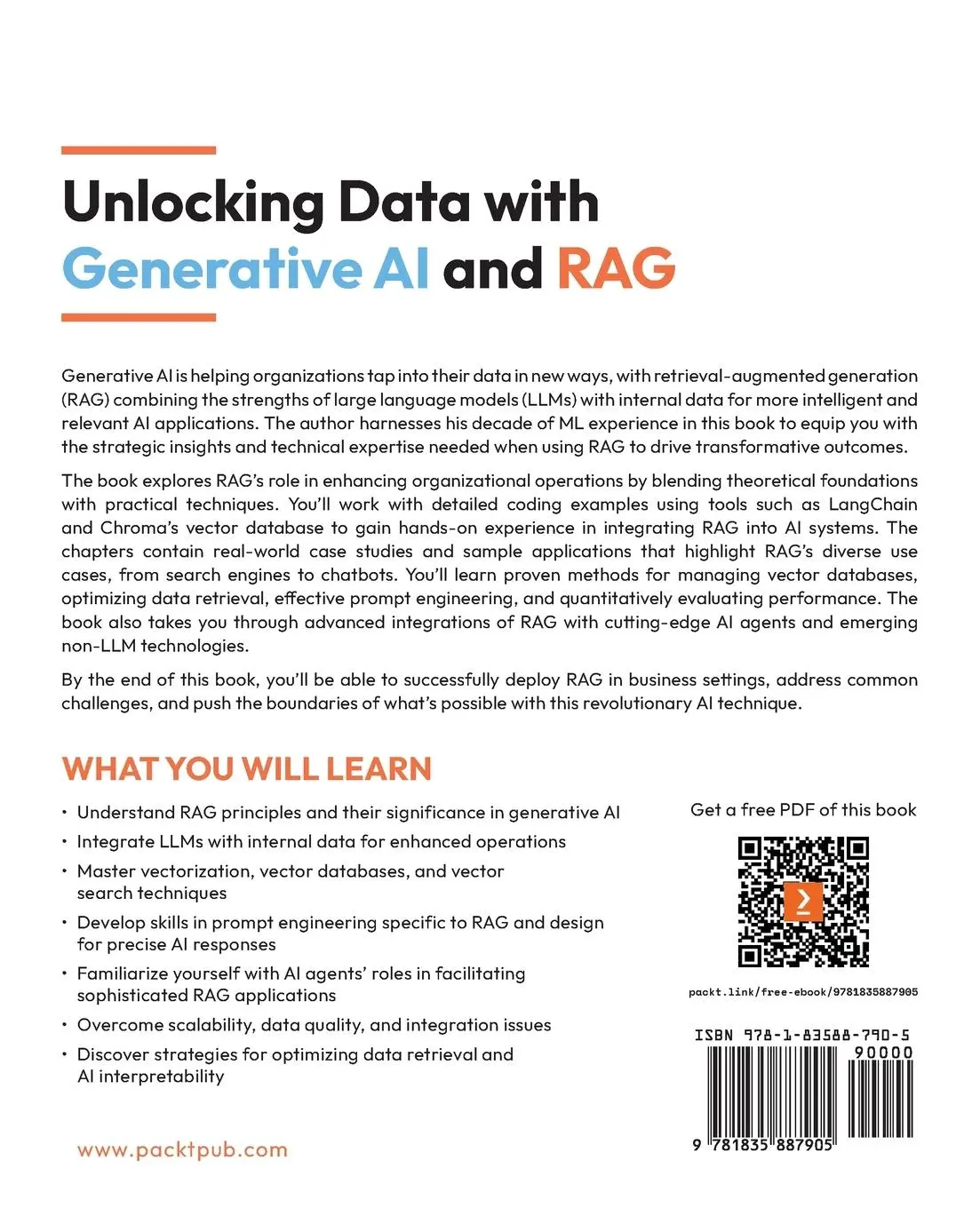 Rückseite: 9781835887905 | Unlocking Data with Generative AI and RAG | Keith Bourne | Taschenbuch