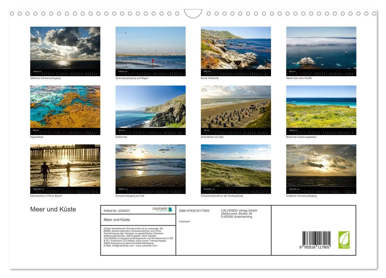 Bild: 9783516117905 | Meer und Küste (Wandkalender 2026 DIN A3 quer), CALVENDO...