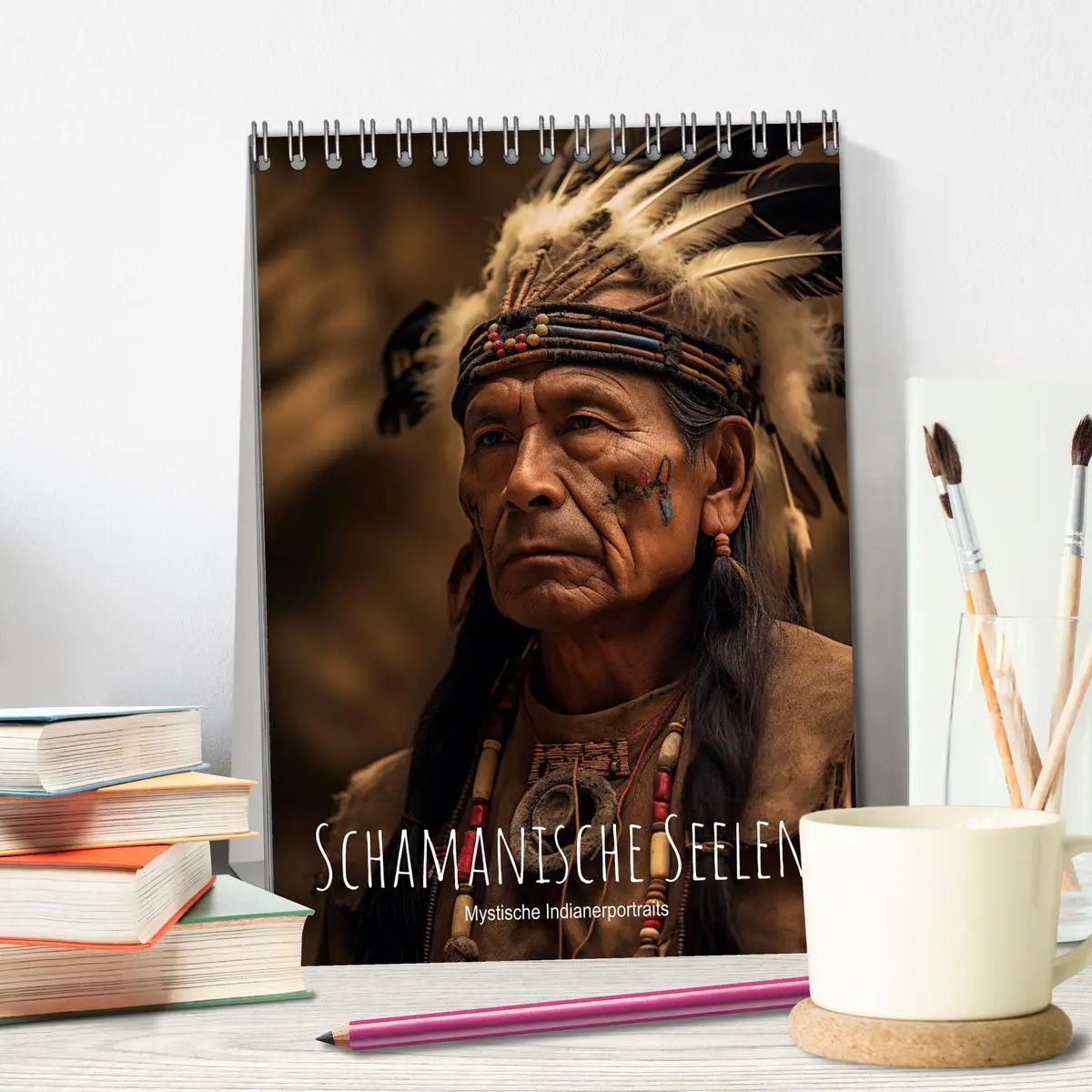Bild: 9783516287905 | Schamanische Seelen: Mystische Indianerportraits (Tischkalender...