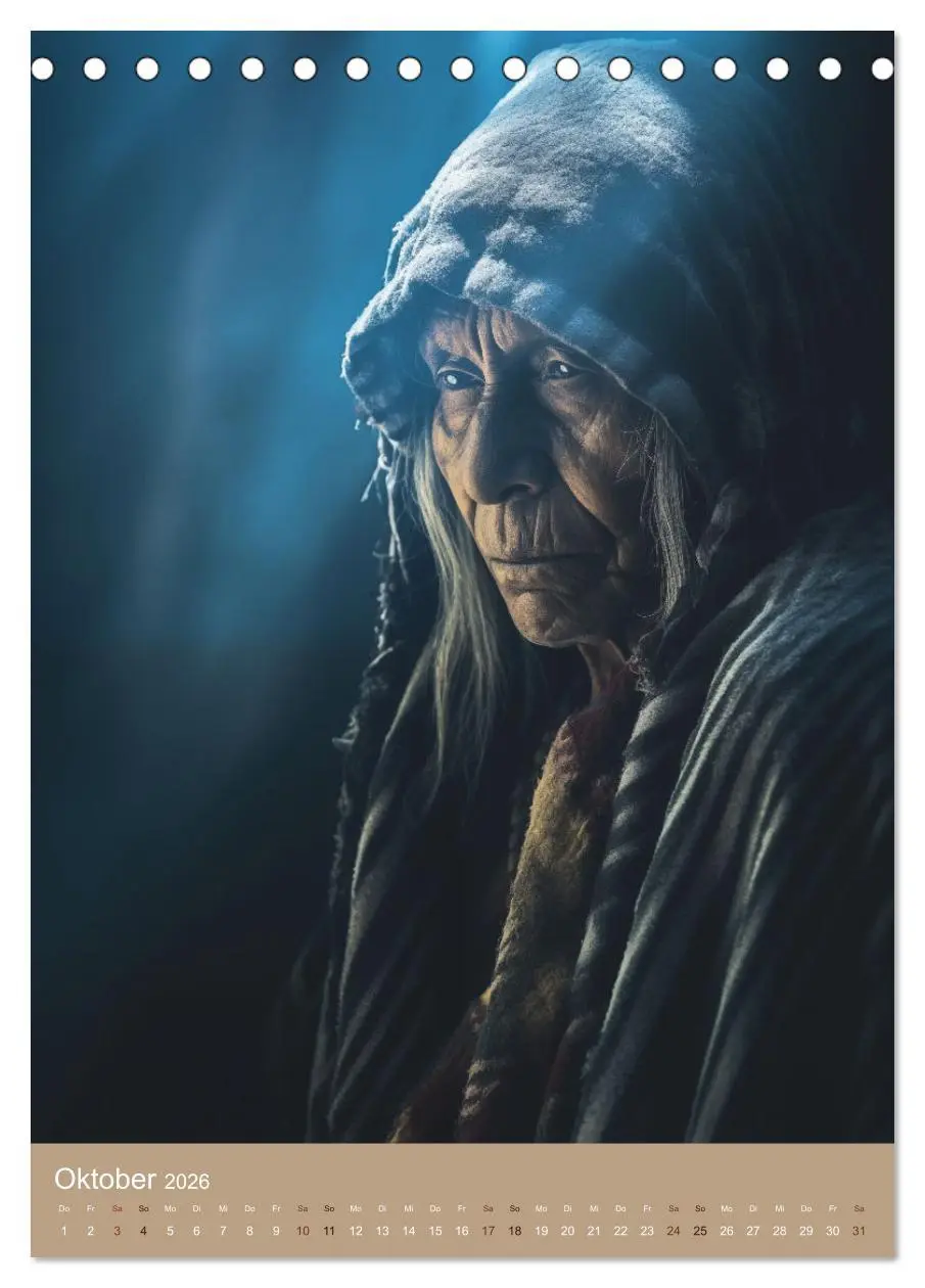 Bild: 9783516287905 | Schamanische Seelen: Mystische Indianerportraits (Tischkalender...