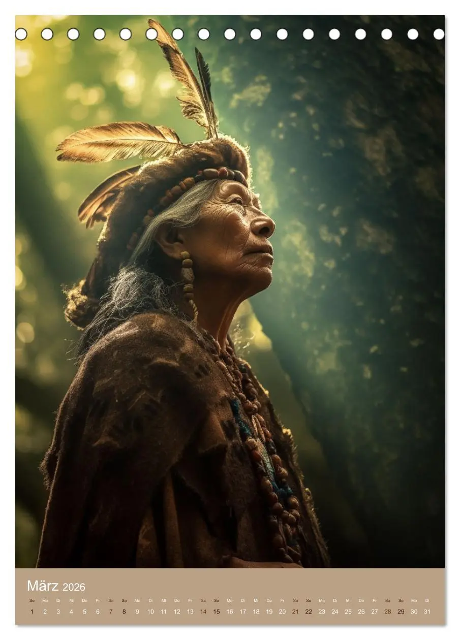 Bild: 9783516287905 | Schamanische Seelen: Mystische Indianerportraits (Tischkalender...