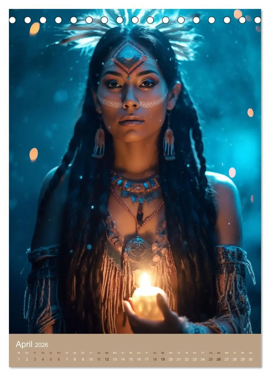 Bild: 9783516287905 | Schamanische Seelen: Mystische Indianerportraits (Tischkalender...