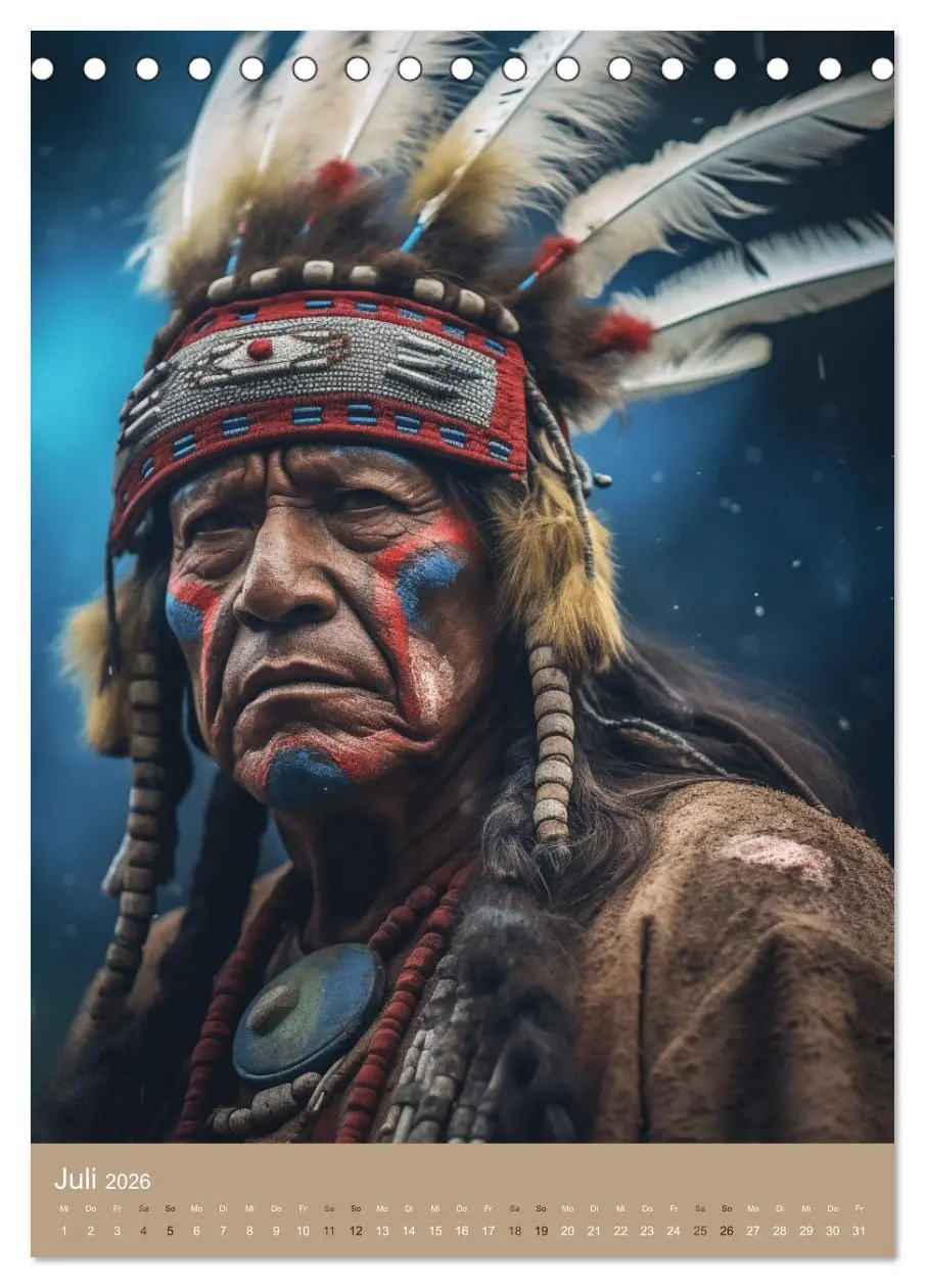 Bild: 9783516287905 | Schamanische Seelen: Mystische Indianerportraits (Tischkalender...