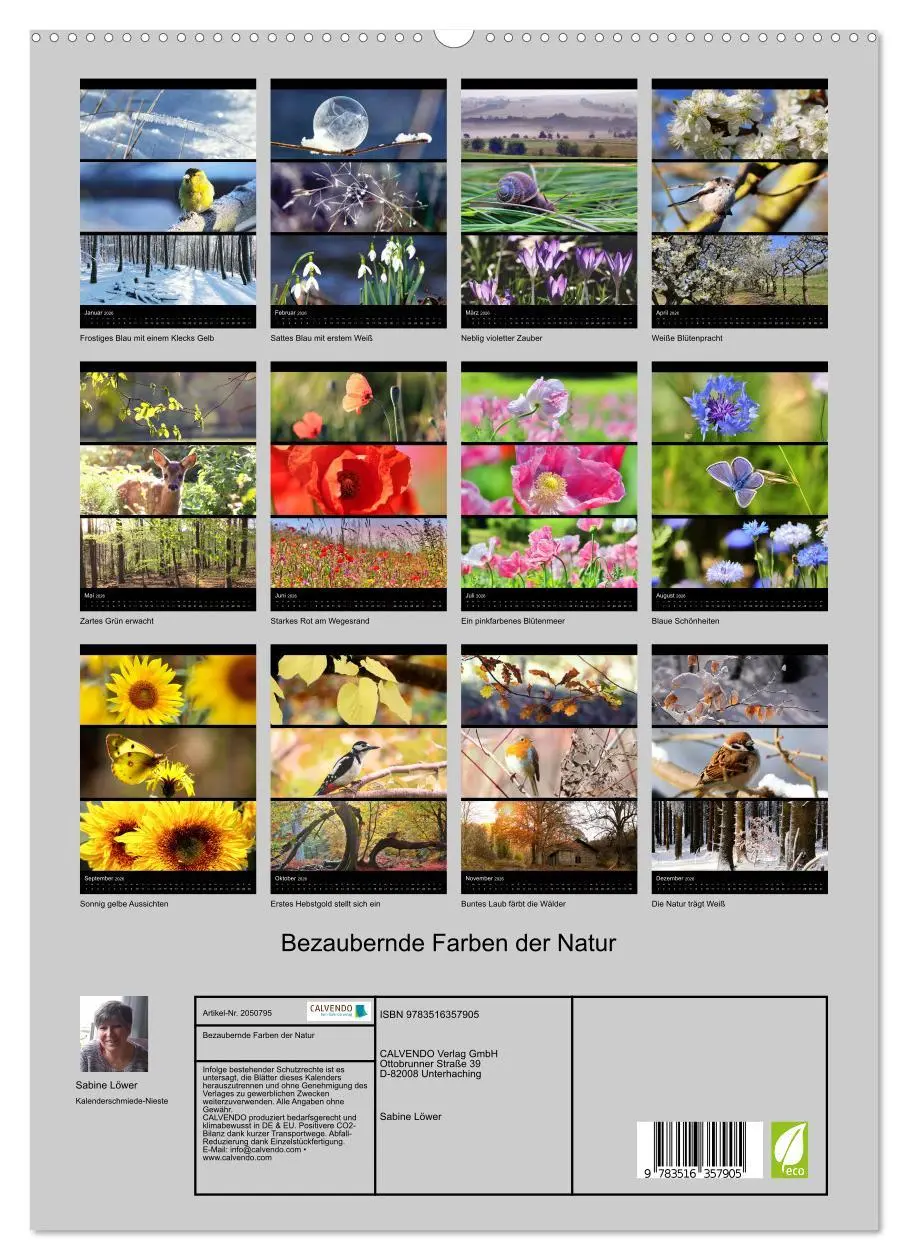 Bild: 9783516357905 | Bezaubernde Farben der Natur (Wandkalender 2026 DIN A2 hoch),...