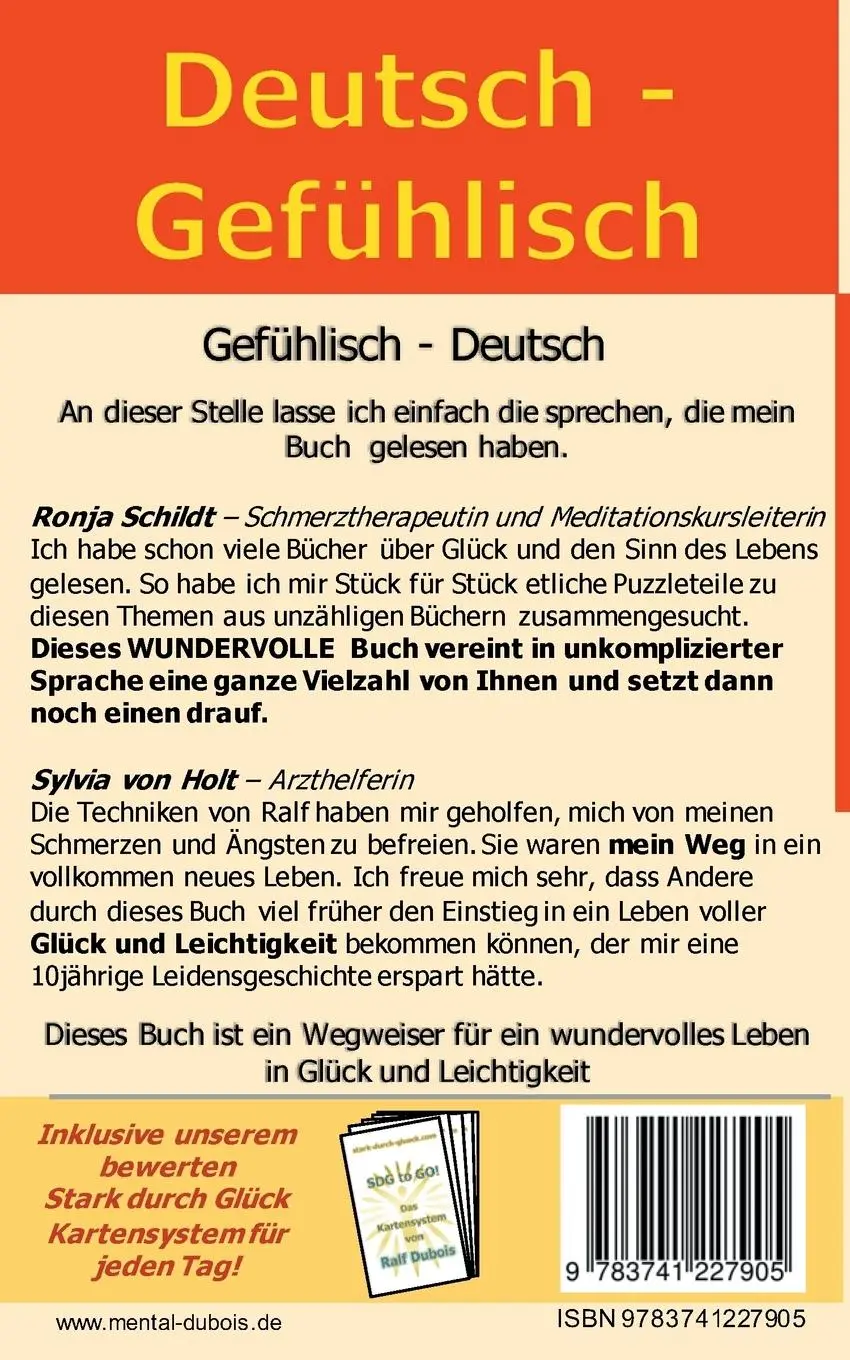 Rückseite: 9783741227905 | Deutsch - Gefühlisch / Gefühlisch - Deutsch | Ralf Dubois | Buch