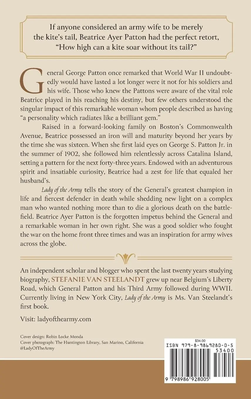 Rückseite: 9798986928005 | Lady of the Army | The Life of Mrs. George S. Patton | Steelandt