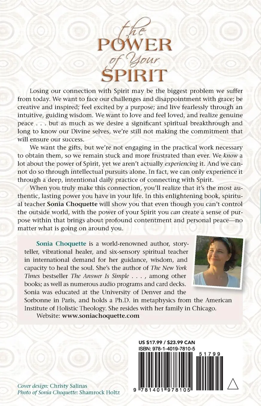 Rückseite: 9781401978105 | The Power of Your Spirit | A Guide to Joyful Living | Sonia Choquette