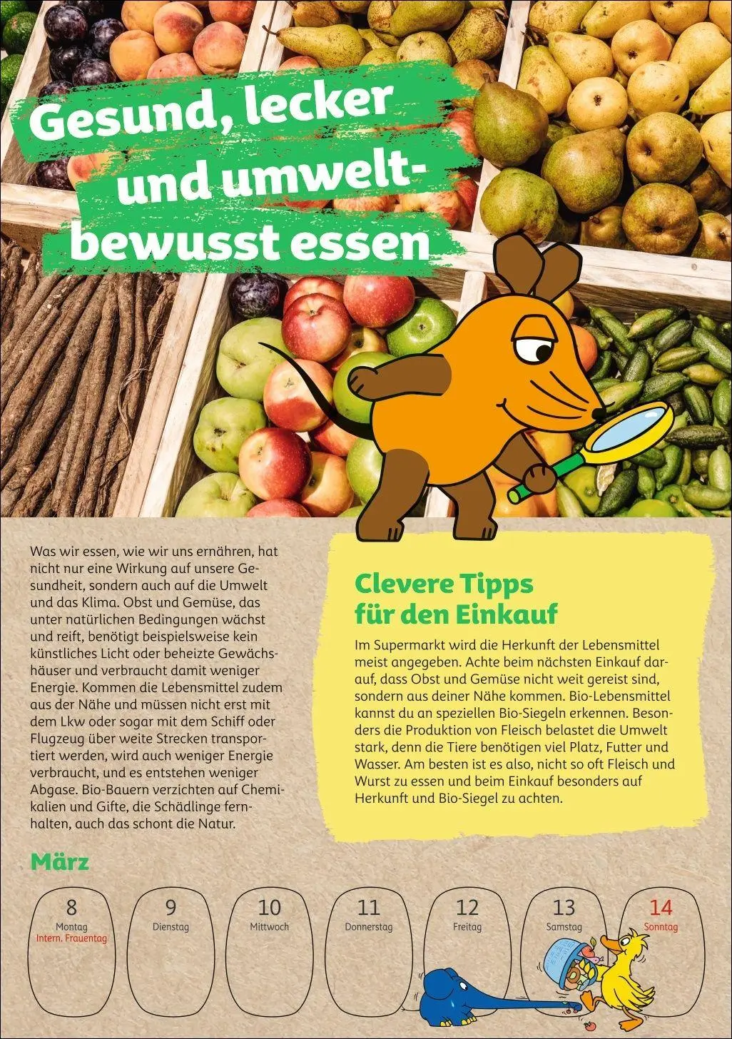 Bild: 9783840038105 | Schütze die Erde mit der Maus Kalender 2027 - Wochenplaner | Ulrike